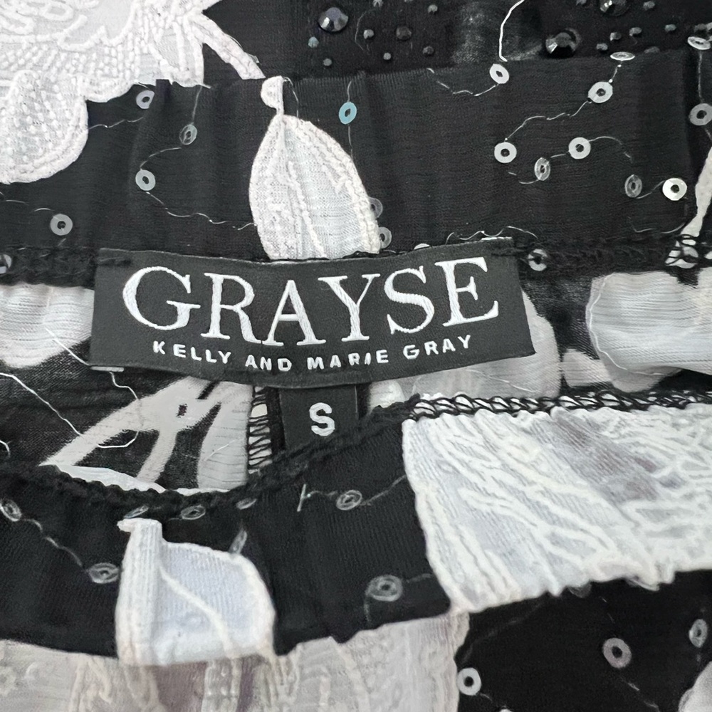 Grayse Black and White Floral skirt blazer set sz S - Picture 9 of 9